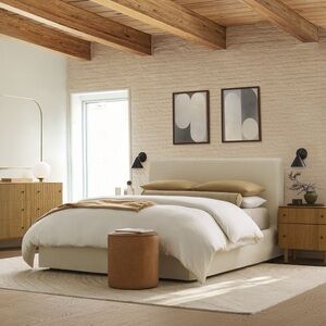West Elm white European Flax Linen Duvet Cover